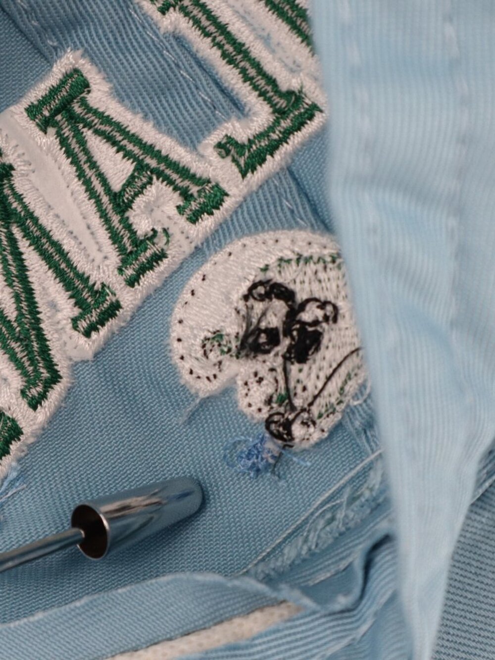 Tulane Green Wave Angry Wave Legacy Light Blue Embroidered Adjustable Dad Hat - Picture 6 of 9